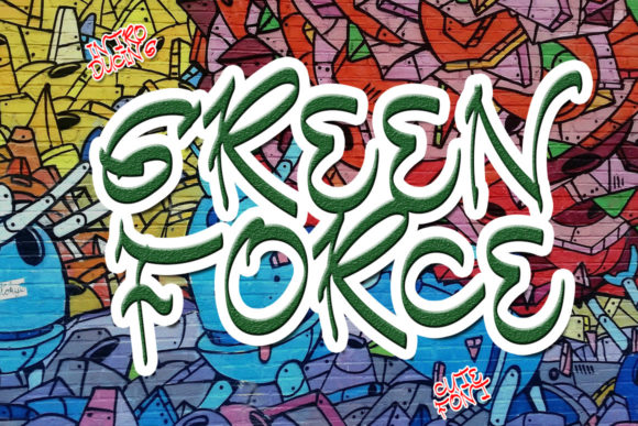 Green Force: A Graffiti Display Font for Bold Editorial Design