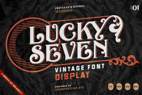 Lucky Seven: A Bold Vintage Display Font for Makers
