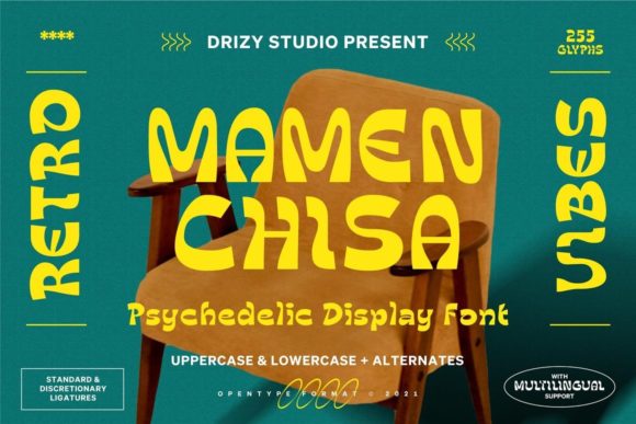 Mamenchisa Review: The Vibrant Psychedelic Display Font
