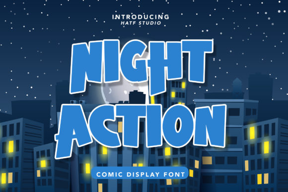 Night Action: The Playful Comic Font for Creative Product Design