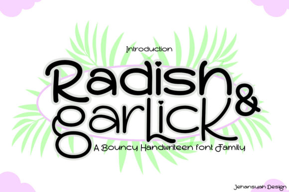 Radish and Garlick Display Font for Handmade Product Labels