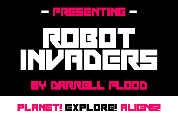 Robot Invaders Display Font for Edgy Product Branding